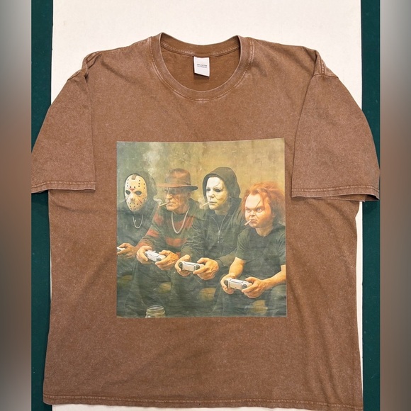 Horror Movie Graphic Tee – Freddy, Jason, Michael Myers, Chucky – Size XL
Unisex - Picture 4 of 8